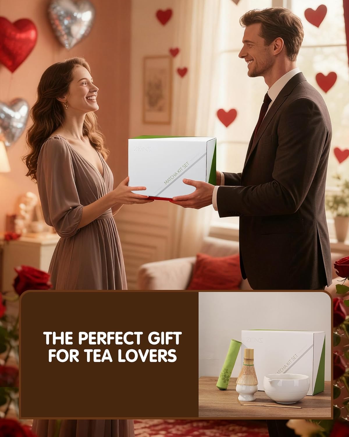 ZENS Matcha Whisk Set, 5pcs Matcha Kit Set Includes Ceramic Bowl, Bamboo Whisk and Chasen Holder, Scoop & Tea Mat,Matcha Tea ceremony Gift for Matcha Lovers, White - Image 9