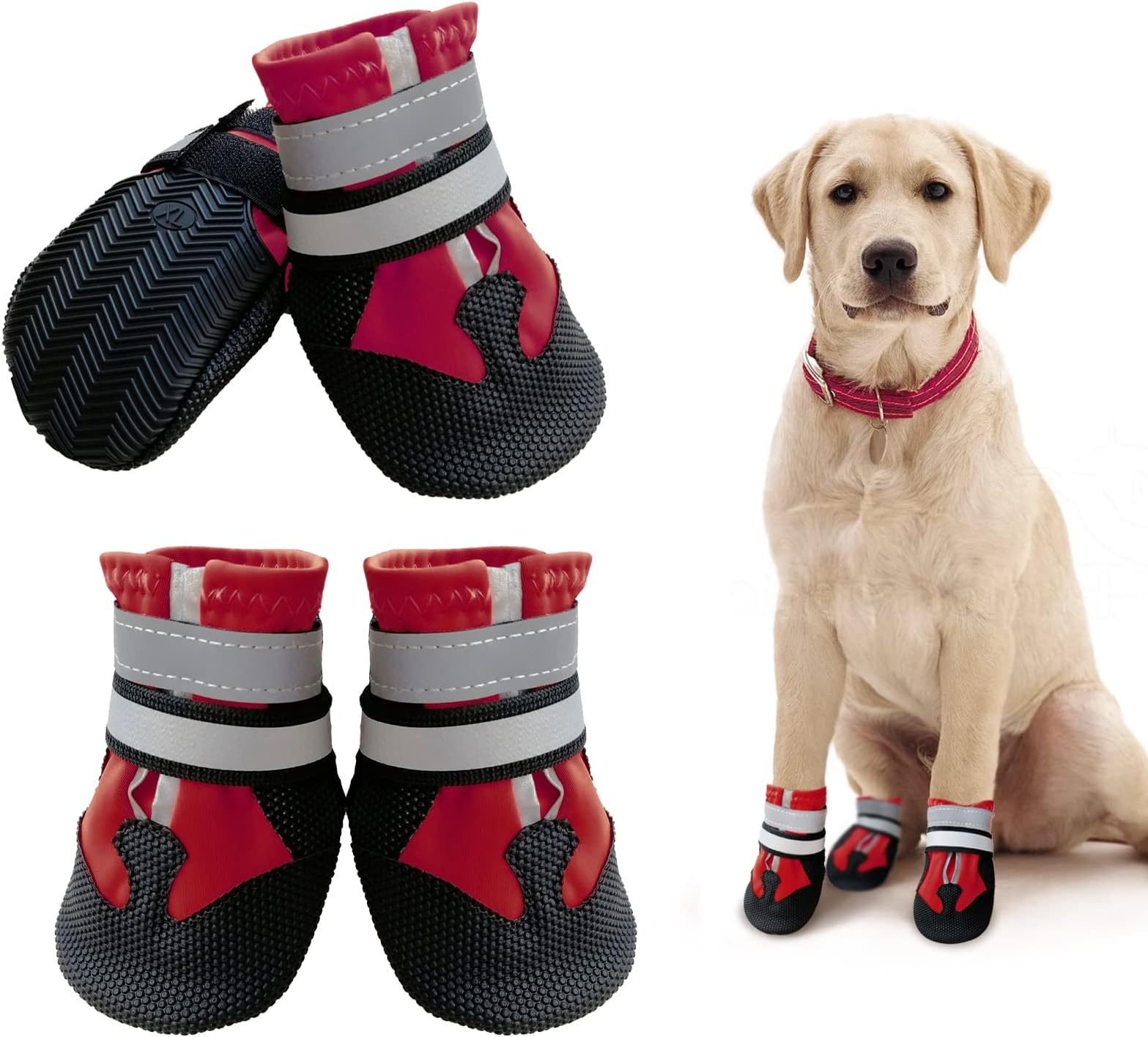 NeuWook Dog Shoes, Waterproof Dog Boots for Injured Paws, Set of 4 Non