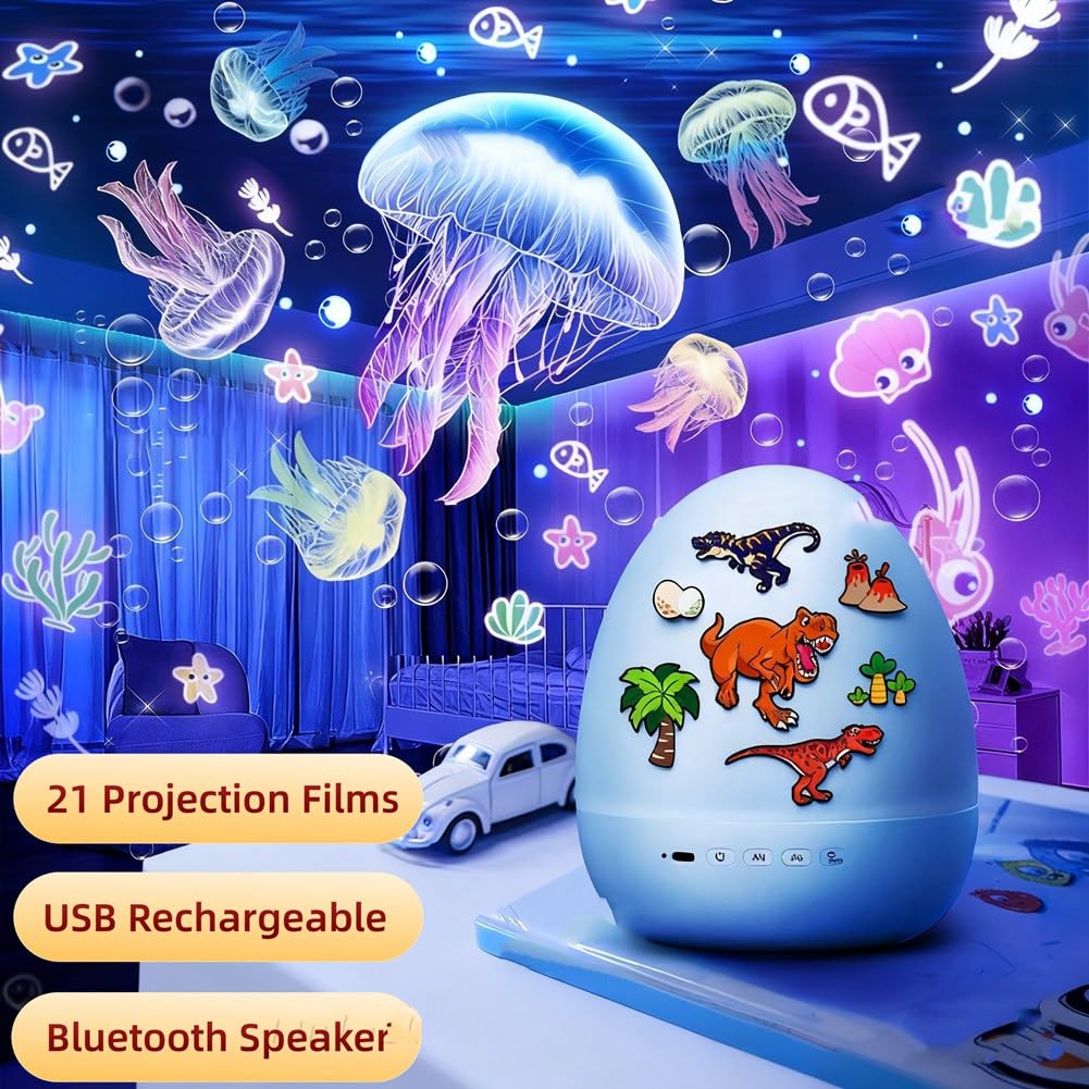 Proyector de Estrellas con Luz de Dinosaurio para Niños, Luz USB para Bebés, Regalo