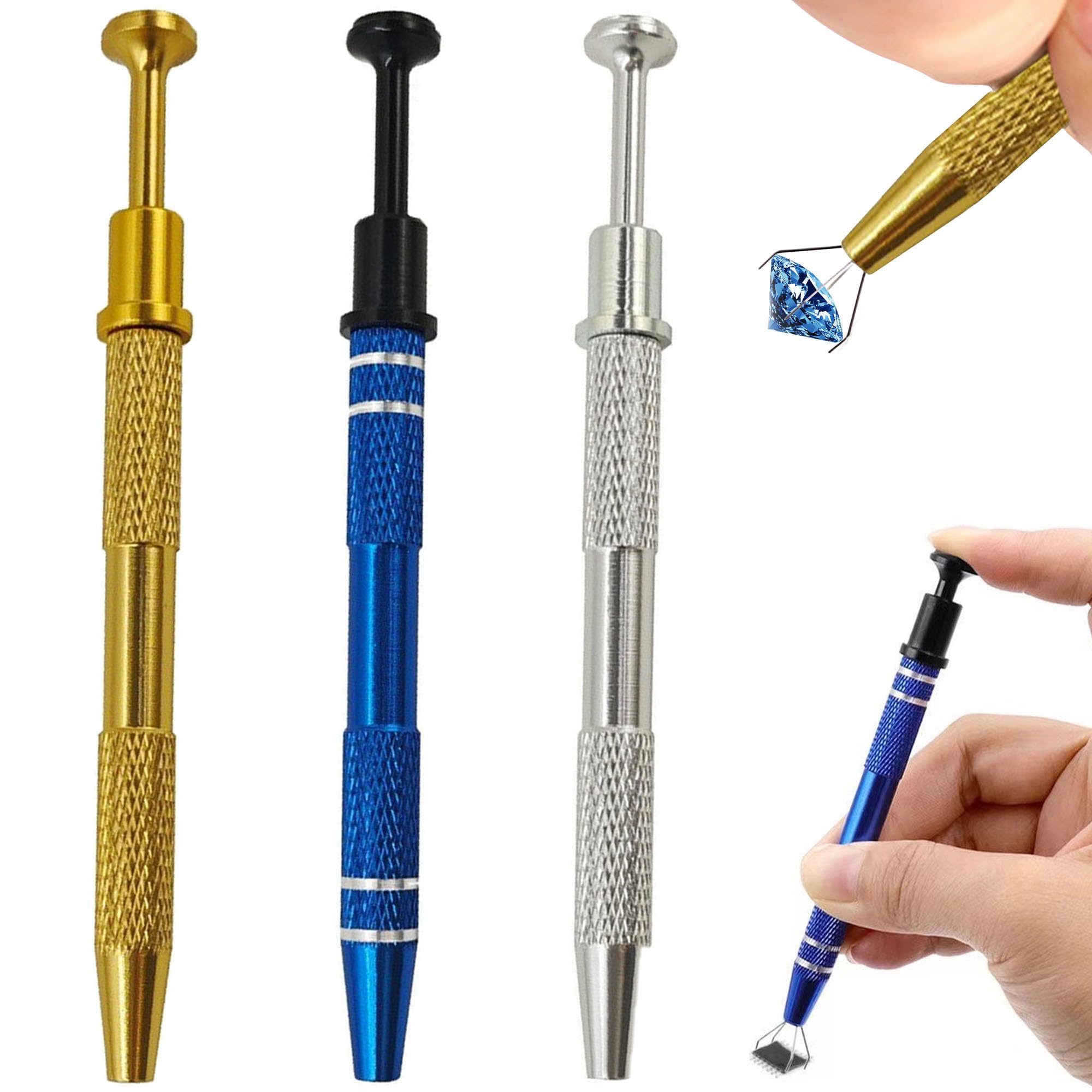 3Pcs Piercing Ball Grabber Pearl Grabber Tool 4 Prongs Septum Ball Screw Tool, Piercing Ball Screw Tool for Tiny Piercing Ball, IC Chip Electronic Components Small Parts Diamond Painting Beads