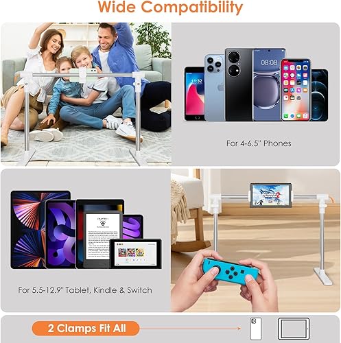 Miniatura 4 de Soporte plegable para Kindle para cama, soporte plegable para teléfono, tableta, Kindle para cama, sofá, soporte ajustable para tableta de teléfono