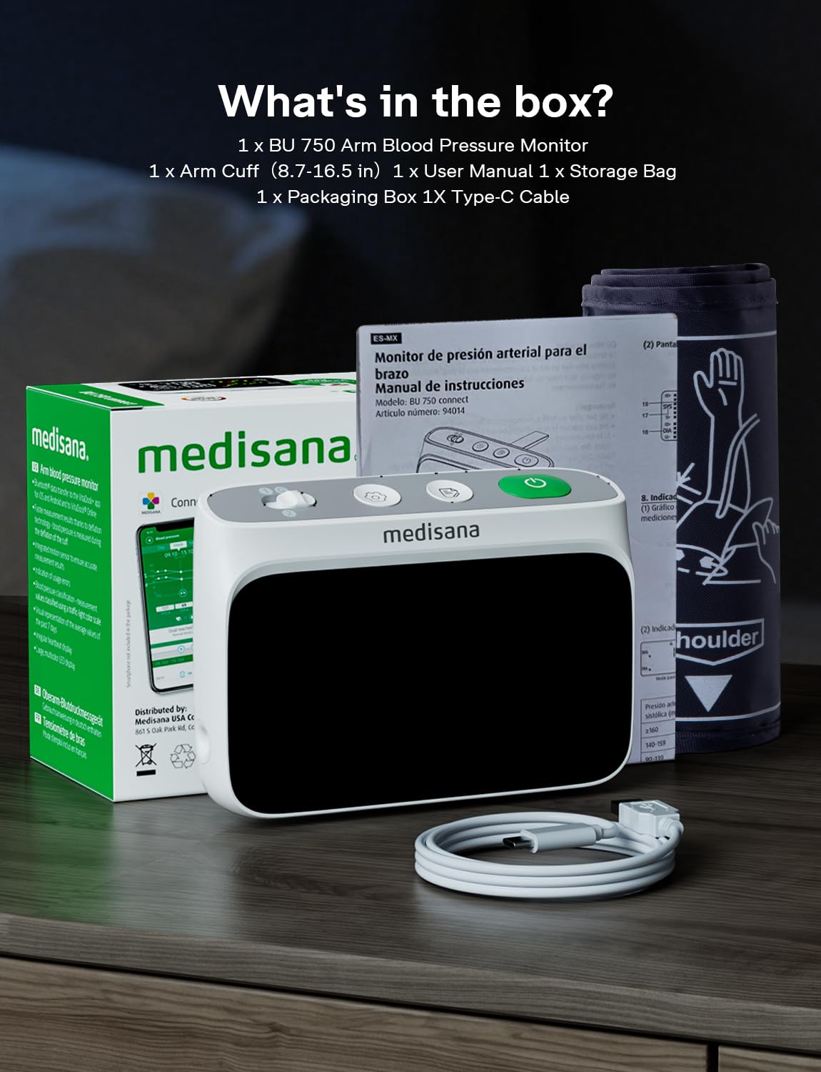 Cordless Arm Blood Pressure Monitor, Bluetooth Smart Blood Pressure Monitors for Home Use with App Tracking, Blood Pressure Machine with LED Color Dual-Display, Extra-Large Adult Cuff