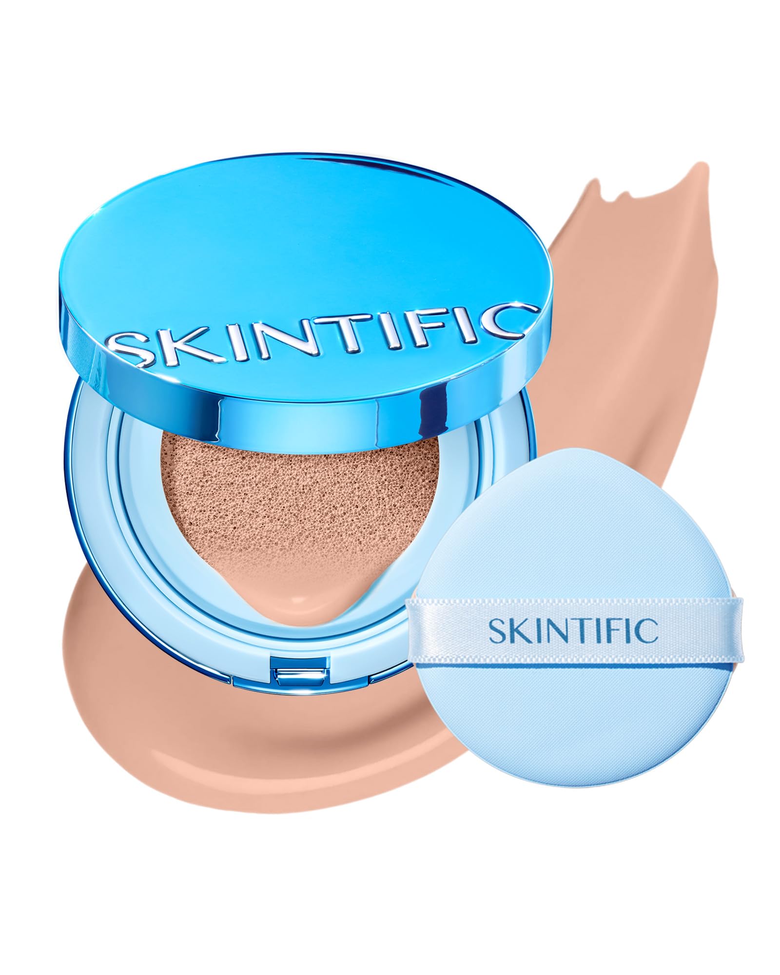 SKINTIFIC US STORE SKINTIFIC Velvet Matte Cushion Foundation Blue #0CN Cool Porcelain