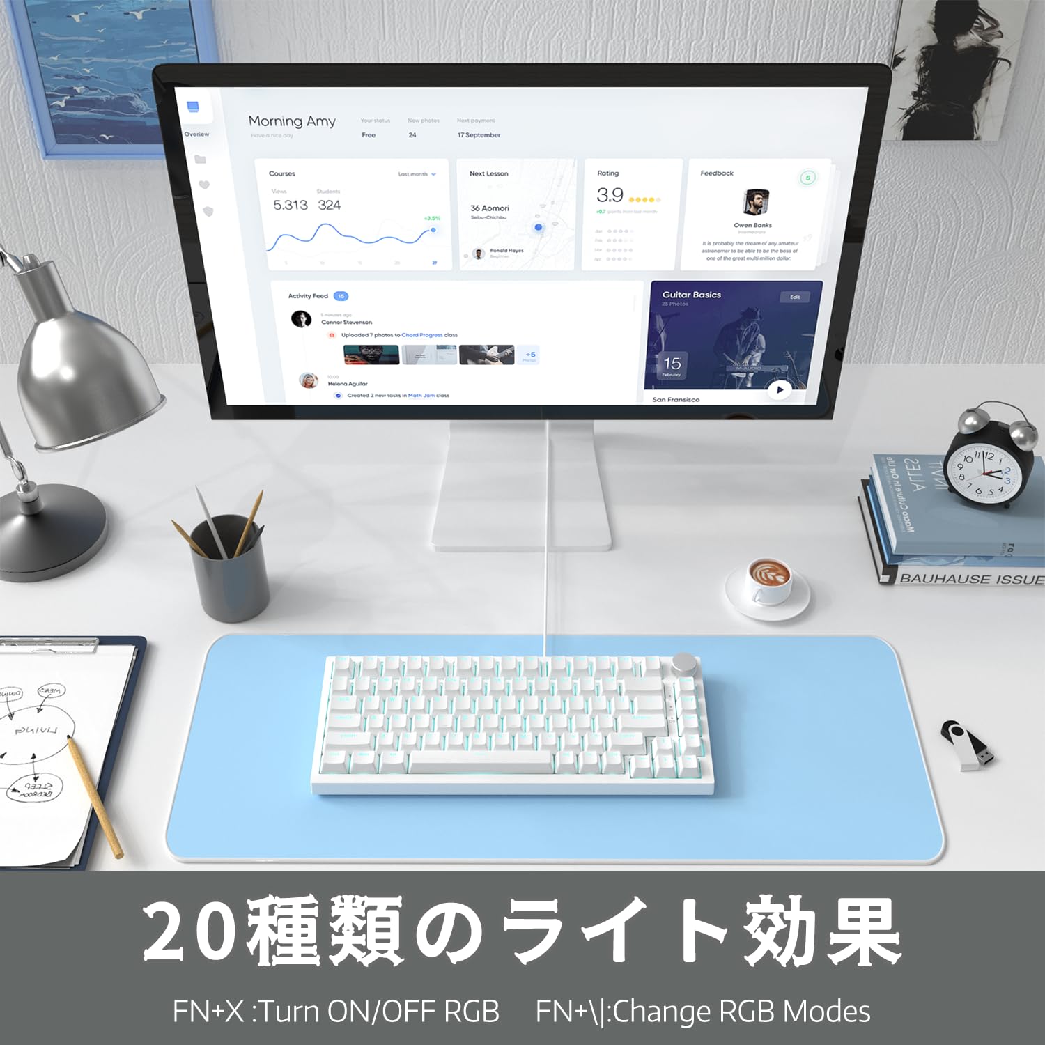 Amazon | A.JAZZ AK820 有線メカニカルキーボード 青軸75% 82キー