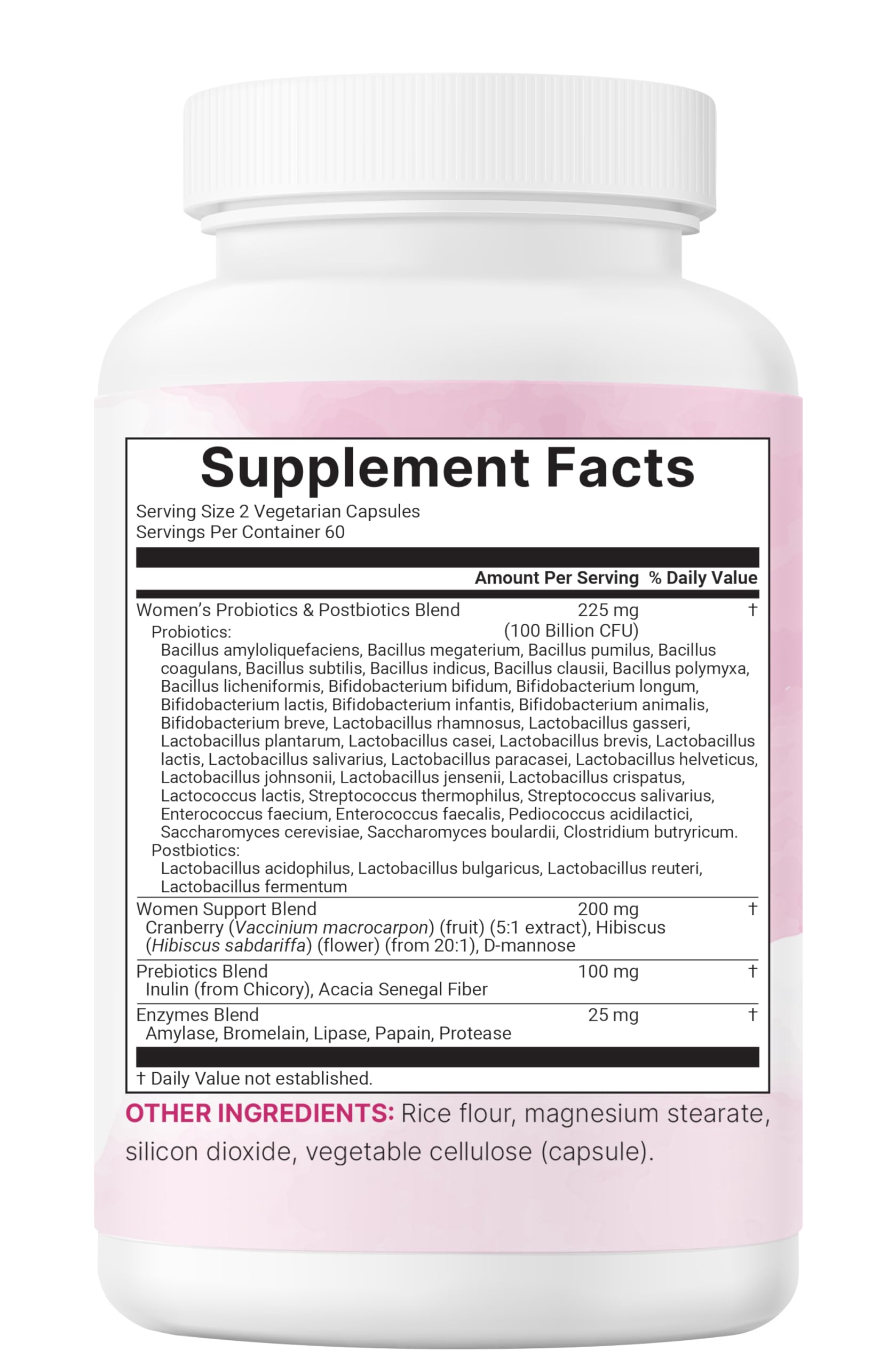 Micro Ingredients Probiotics for Women 100 Billion CFU with Prebiotics, 120 Veggie Capsules | pH Balance, Urinary Tract, Vaginal & Gut Health Support* | 40 Strains with Cranberry, D-Mannose & More — Amazon image 6