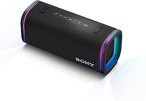 Sony ULT Field 5, Altavoz portátil Bluetooth Potente, 25 H de batería, 2 Modos ULT Power Sound, Resistente al Agua y al Polvo, 360 Luces, Correa Extraible para el Hombro, Compacto, Negro