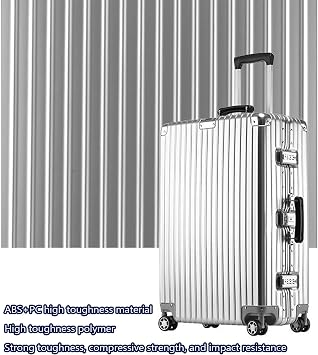 Suitcase Large PC Suitcase with Aluminum Frame Hard Shell No Zipper Luggage Carry on 20Inch with TSA Combination Lock,Black,20in