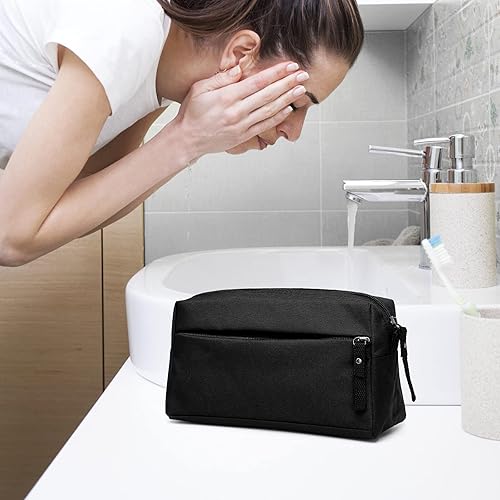 Miniatura 7 de BuyAgain Neceser de aseo personal, neceser de viaje, bolsa de baño, impermeable, kit de maquillaje cosmético para hombres o mujeres, Negro -, Bolsa