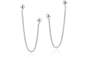 Double Post Sterling Silver Ball Chain Twinkling Earring