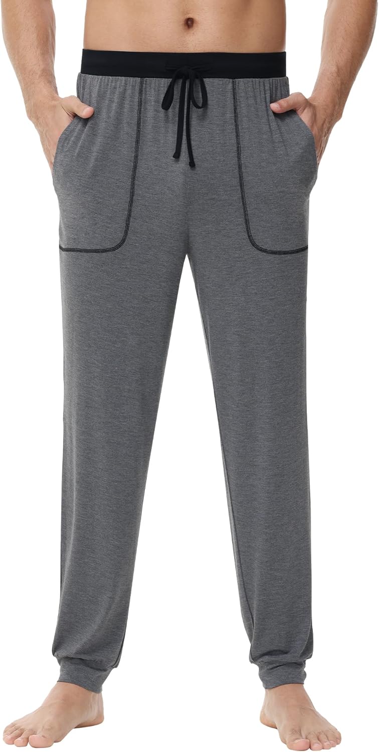 WiWi Men's Bamboo Viscose Pajama Jogger Pants Soft Lounge Bottoms Sleep Long Pj Joggers Sweatpant S-XXL - Image 2