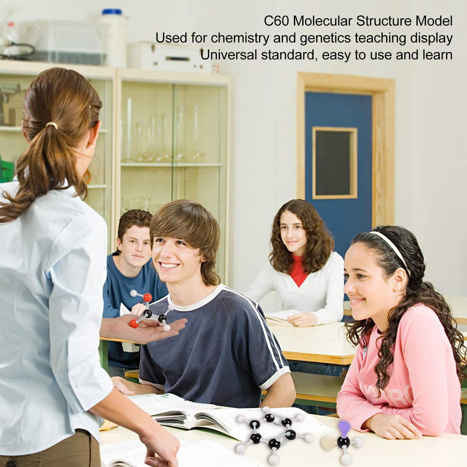 C60-Molekülstruktur-Modellbausatz, Kohlenstoffatome und Chemie-Demonstrationsmontage, Lehrmittel für das Lernen im Klassenzimmer der Mittelstufe und den naturwissenschaftlichen