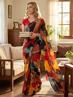 ANAND SAREES Printed Georgette Saree With Unstitched Blouse Piece -AI_LR_1819_1 Price In India
