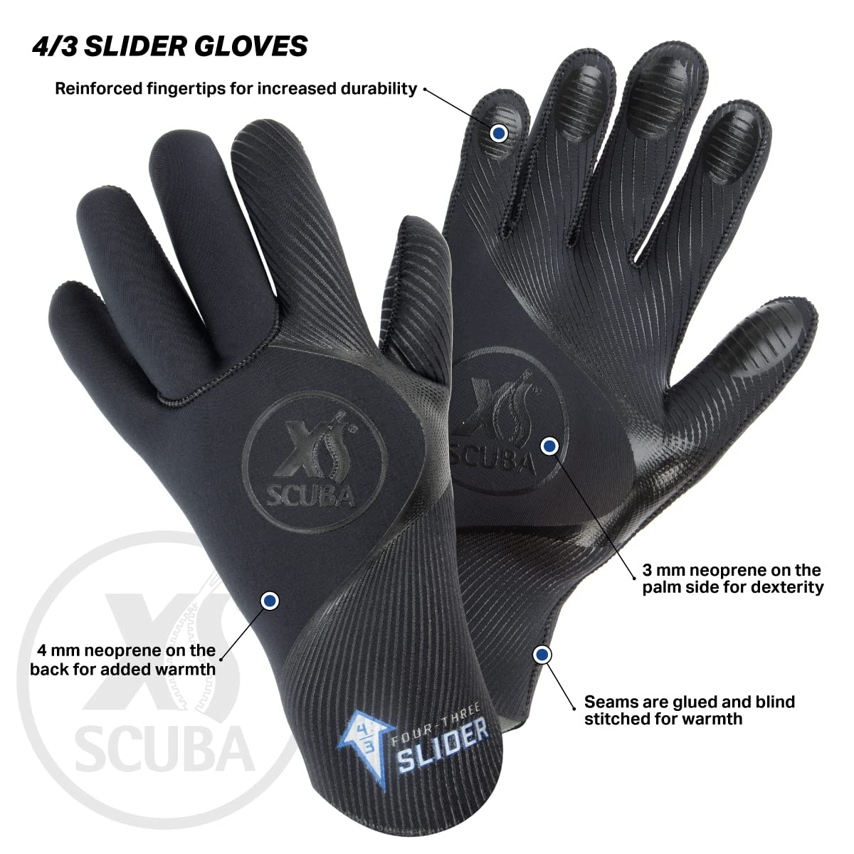 XS Scuba 4/3 Slider Gloves - Large