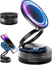 Smartphone Holder, Car, Smartphone Stand, 2025 Newest Vacuum Suction Cup, Super Strong Magnetic, Ultimate Stable, 360° Rotation, Freely Adjustable, 24 x N55 Magnet, Premium Alloy Material, MagSafe