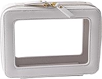 Vista 8 de SANHECUN Neceser impermeable, organizador de cosméticos con asa, abertura grande para viajar, Rosa