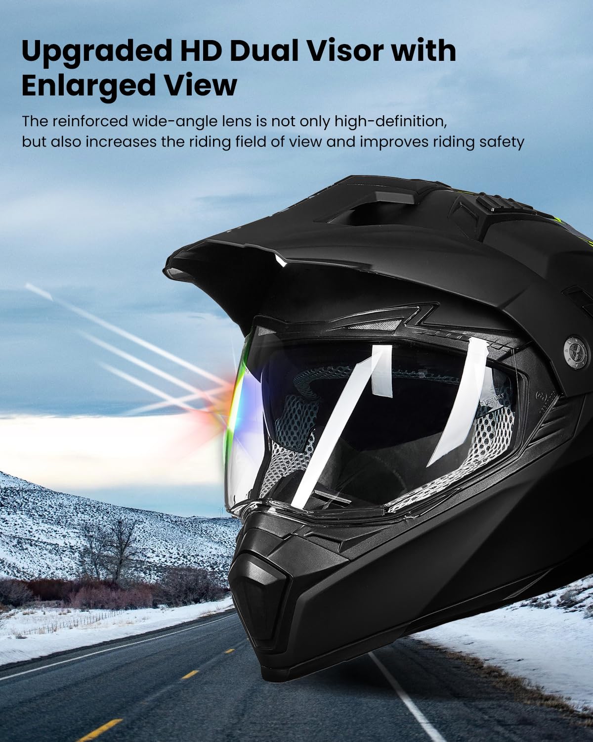 ILM Casco Moto Motocross Integrale Donna Uomo ECE22.06 Omologato Modello 606V