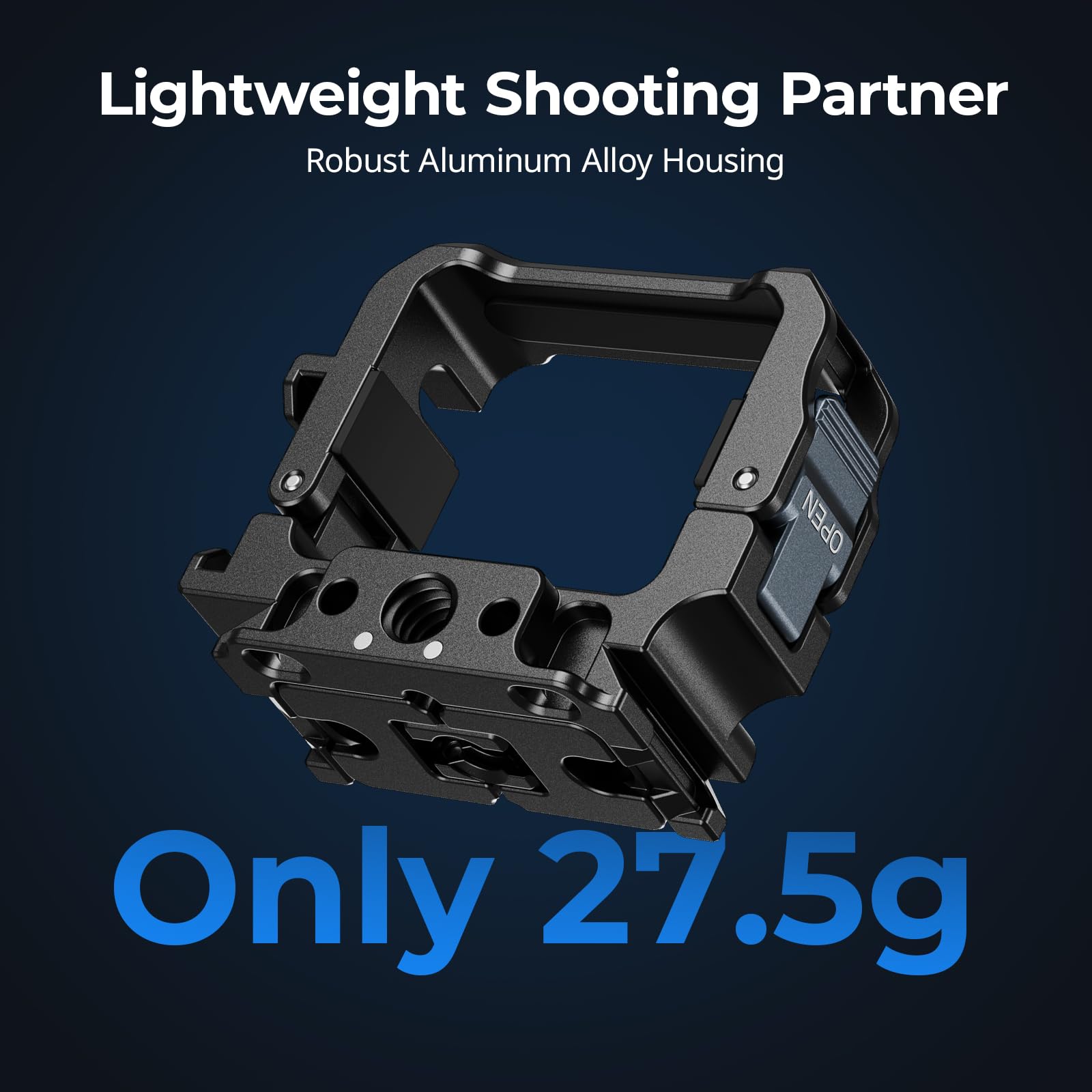 SMALLRIG Klatka rozszerzeń do DJI Osmo Pocket 3, odwracalny adapter montażowy z gwintem 1/4"-20, stopką typu „zimna stopka” i mocowaniem z 2 bolcami, konstrukcja zapewniająca pełny dostęp - 5607