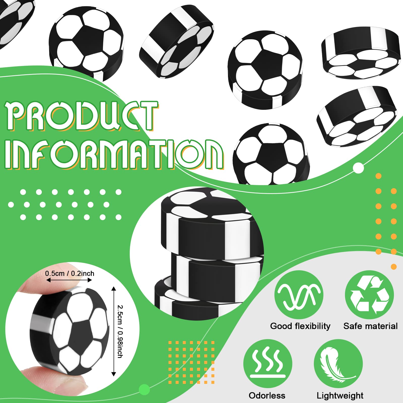 Set 12 Matite + 12 Gomme A Forma Di Pallone Da Calcio - Ideale Per Regali E Bomboniere