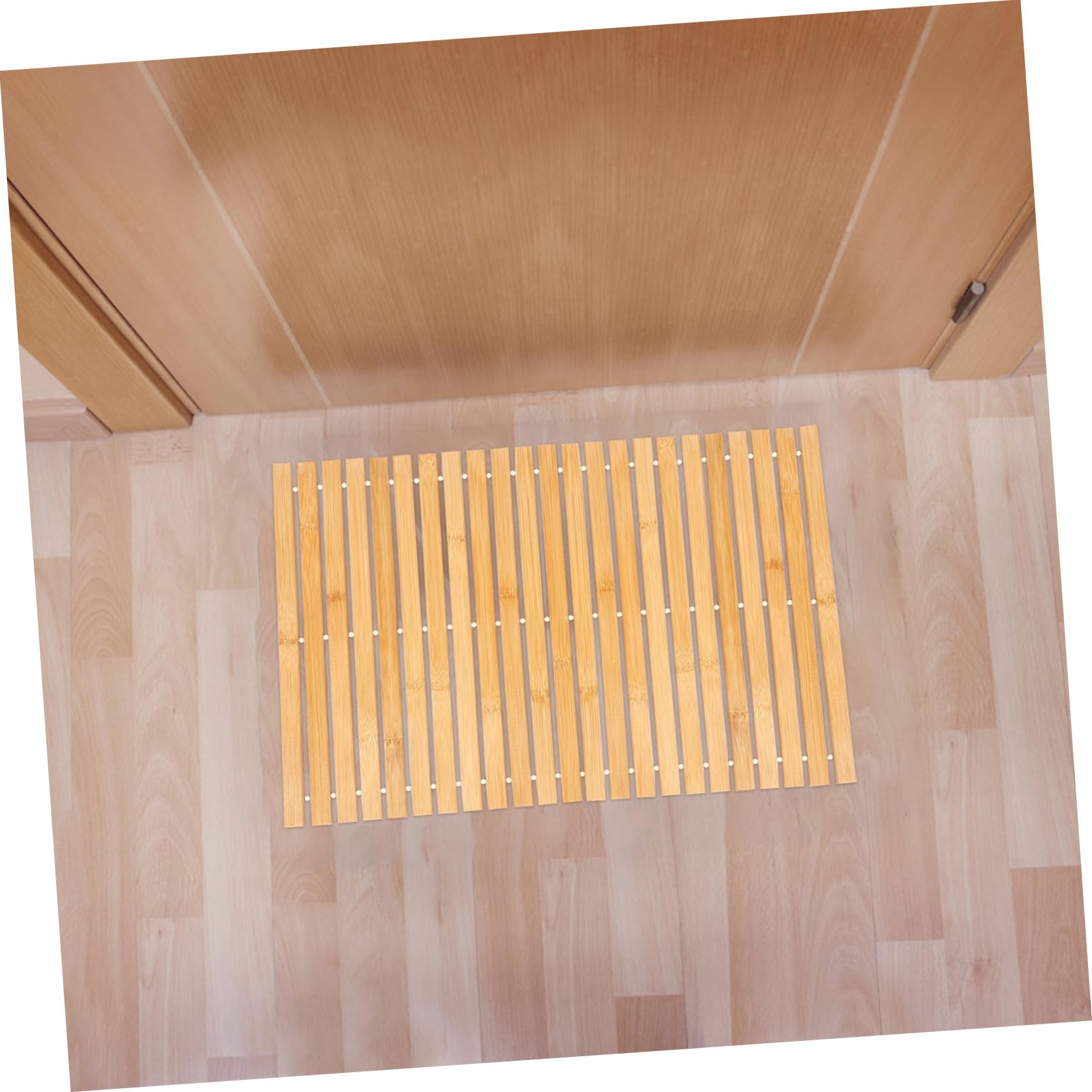 FOMIYES Alfombrilla de Ducha de Bambú Plegable Antideslizante para Hogar y Sauna, Fácil de Limpiar, Accesorio de Baño Elegante