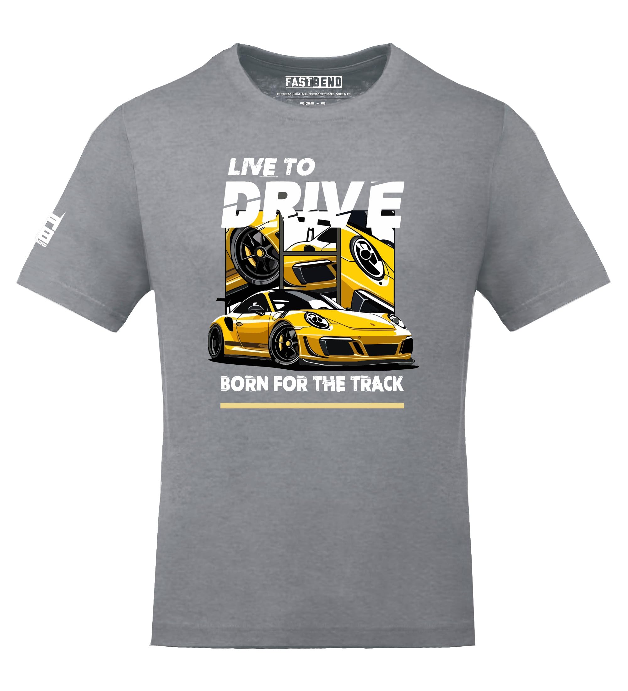 FastBendTF 394 - Live to Drive Grey Funky Automotive Offroad Car Racing Premium Cotton Tee Tshirt