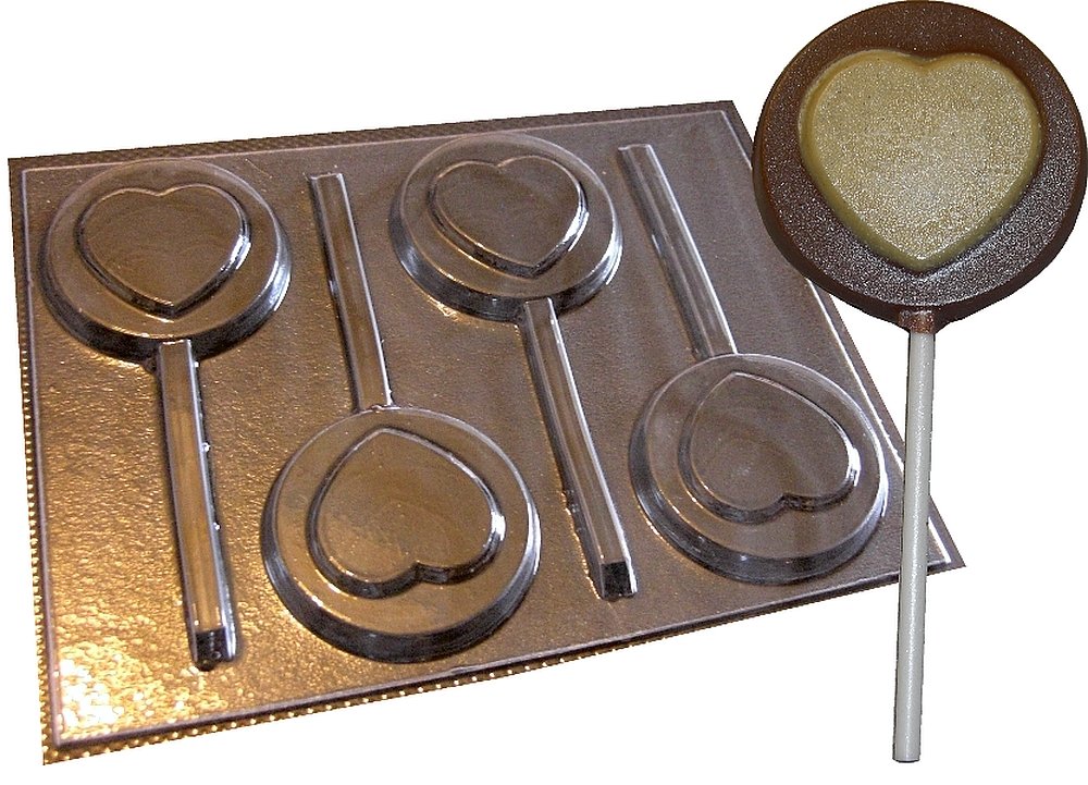 Heart Round Chocolate Lollipop Lolly Mold Mould
