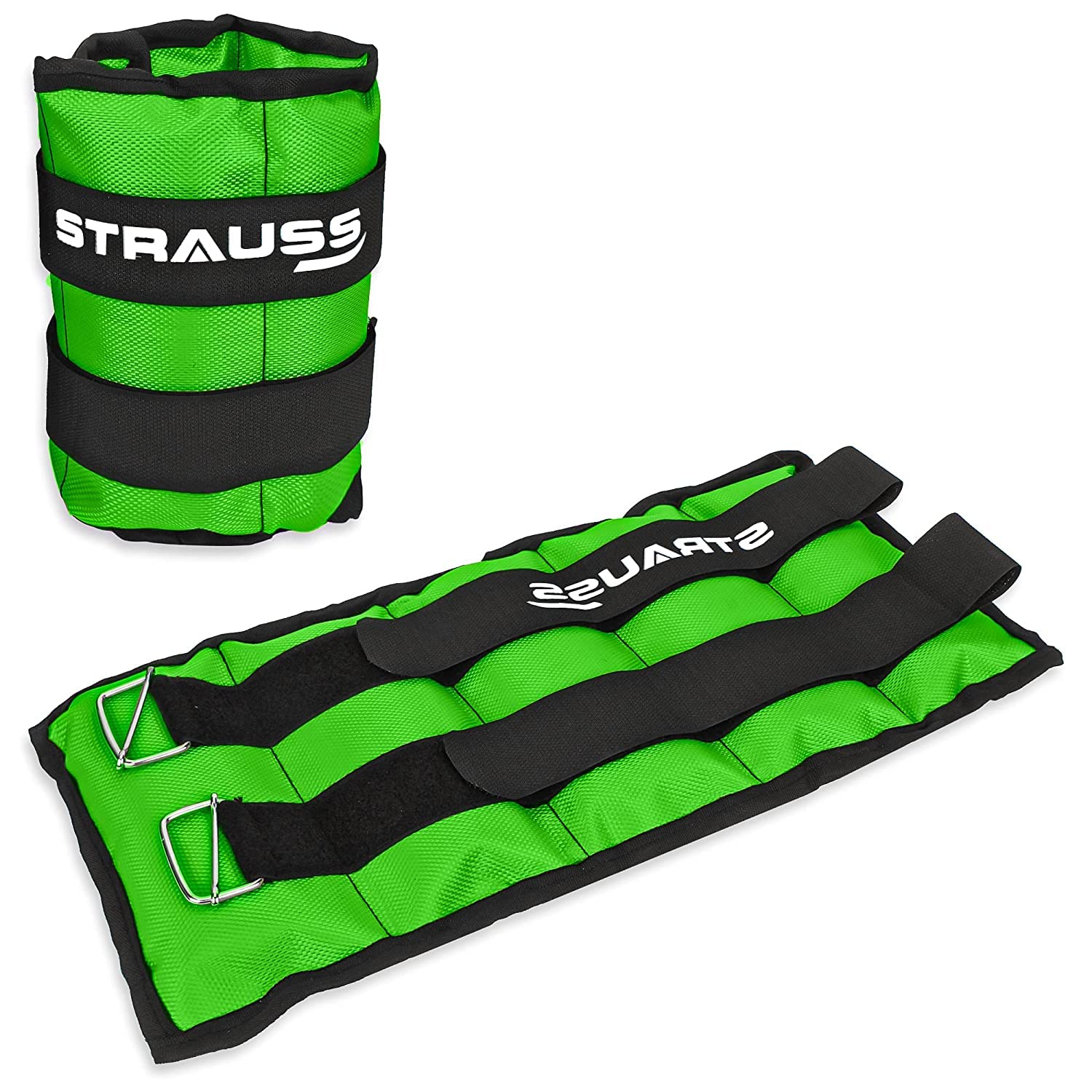 Strauss Adjustable Ankle/Wrist Weights 2 KG X 2 | Ideal for Walking, Running, Jogging, Cycling, Gym, Workout & Strength Training | Easy to Use on Ankle, Wrist, Leg, (Green) (B08R61S6JP) Amazon Price History, Amazon Price Tracker