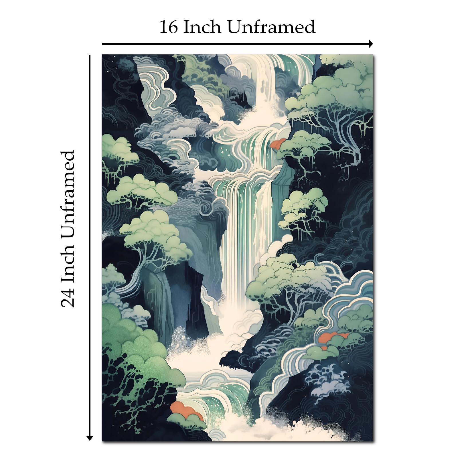 絵画 Spectacular Waterfall Amazon.com: GADZRTIL Abstract Waterfall Wall Art Japanese