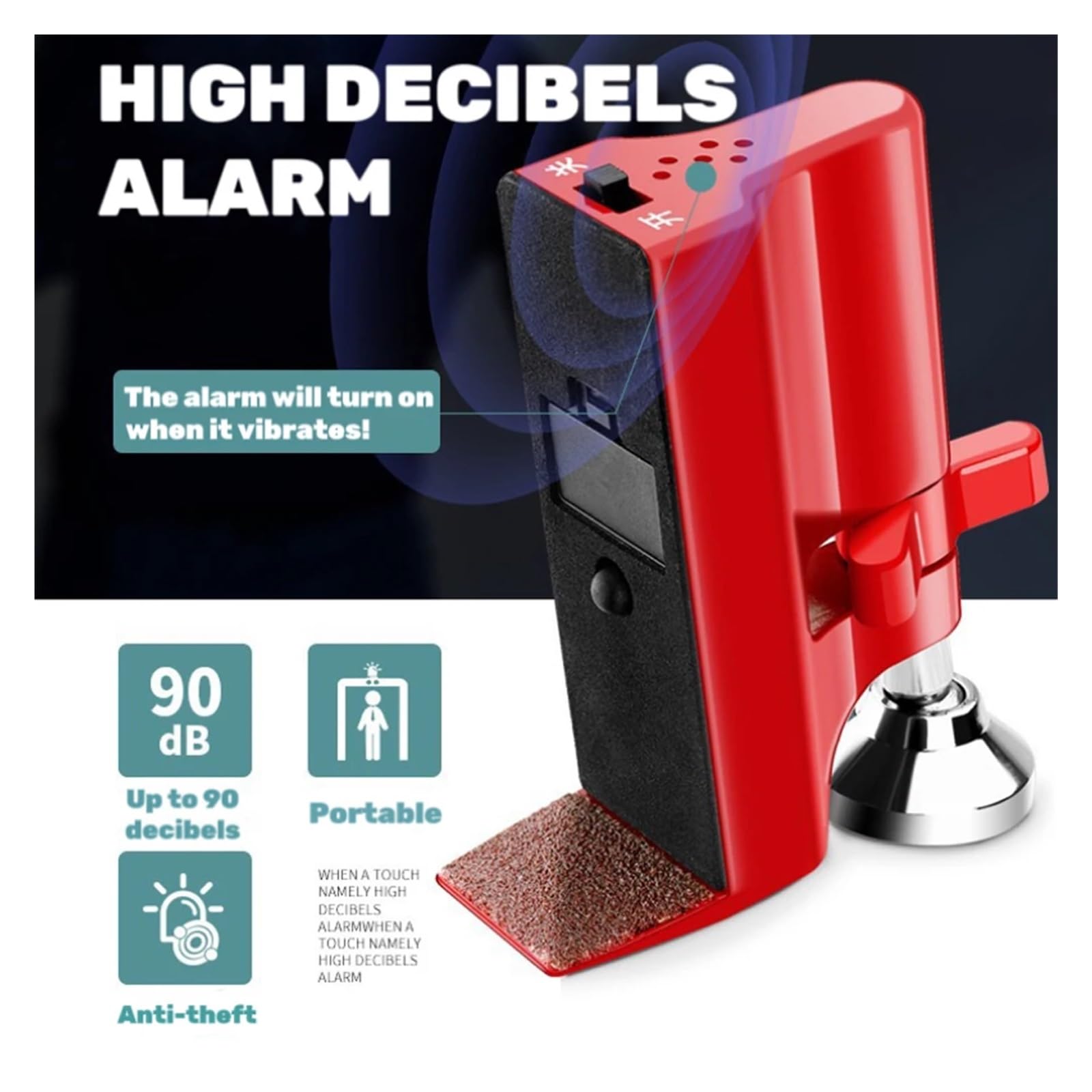 Dispositivo Di Sicurezza For Blocco Porta Jammer Passabile Portatile For Controllo For Protezione Personale Viaggio Fermaporta Domestica Stabile, Basso Rumore(Alarm door stopper)