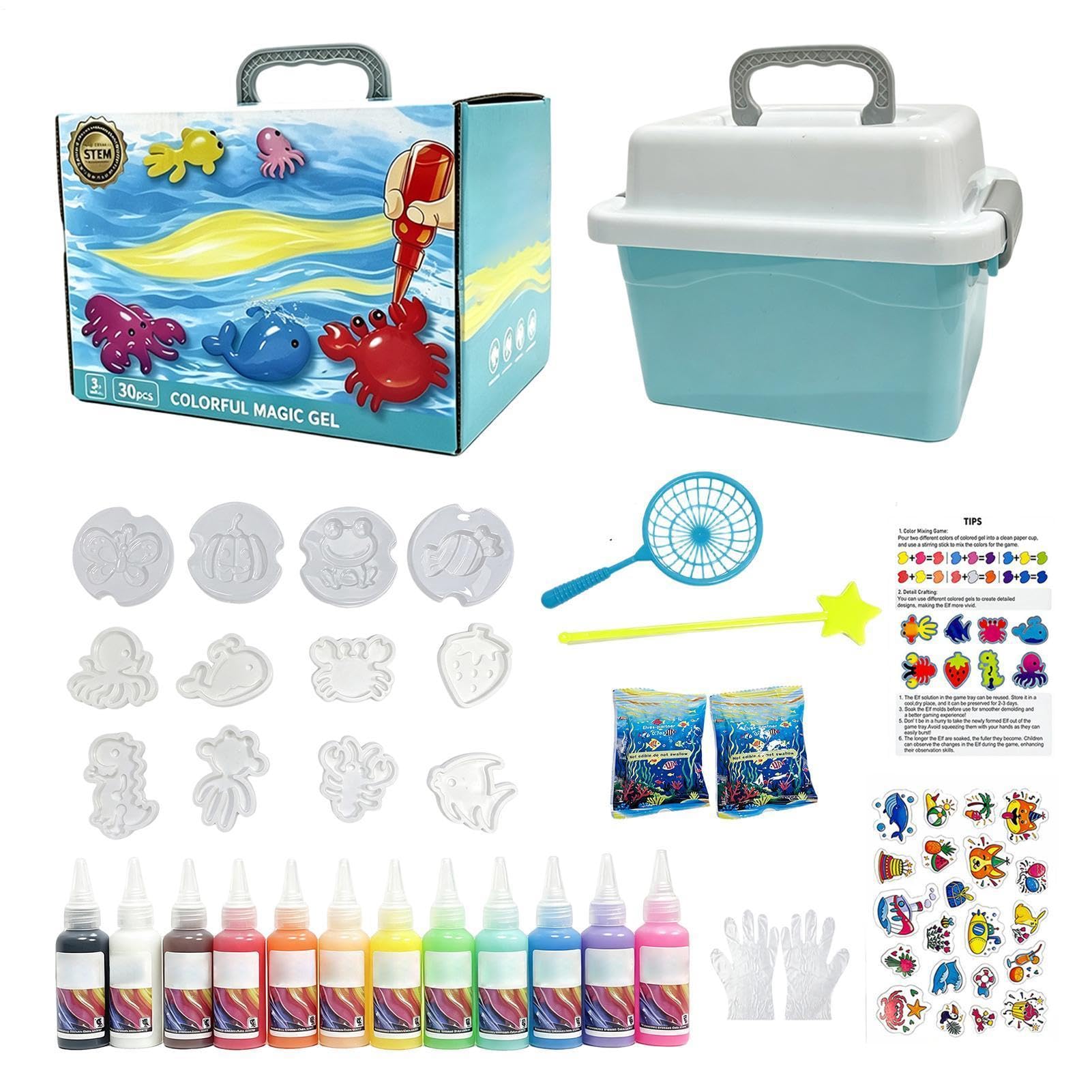 Magic Gel Water Pets | Set interattivo di creature marine in 12 colori