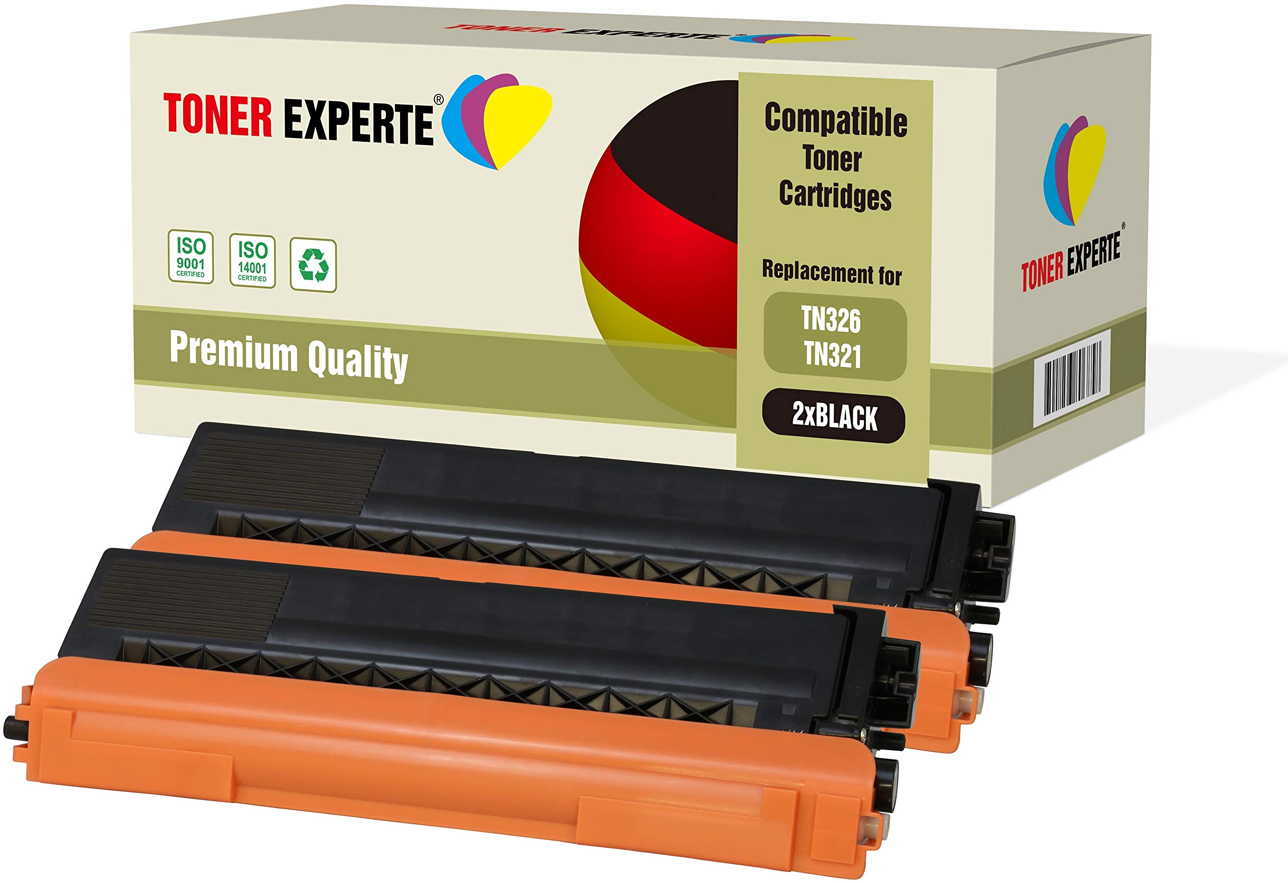 TONER EXPERTE Pack 2 Compatibles TN-326BK Noir Cartouches de Toner pour Brother HL-L8250CDN, HL-L8350CDW, DCP-L8400CDN, DCP-L8450CDW, MFC-L8600CDW, MFC-L8650CDW, MFC-L8850CDW