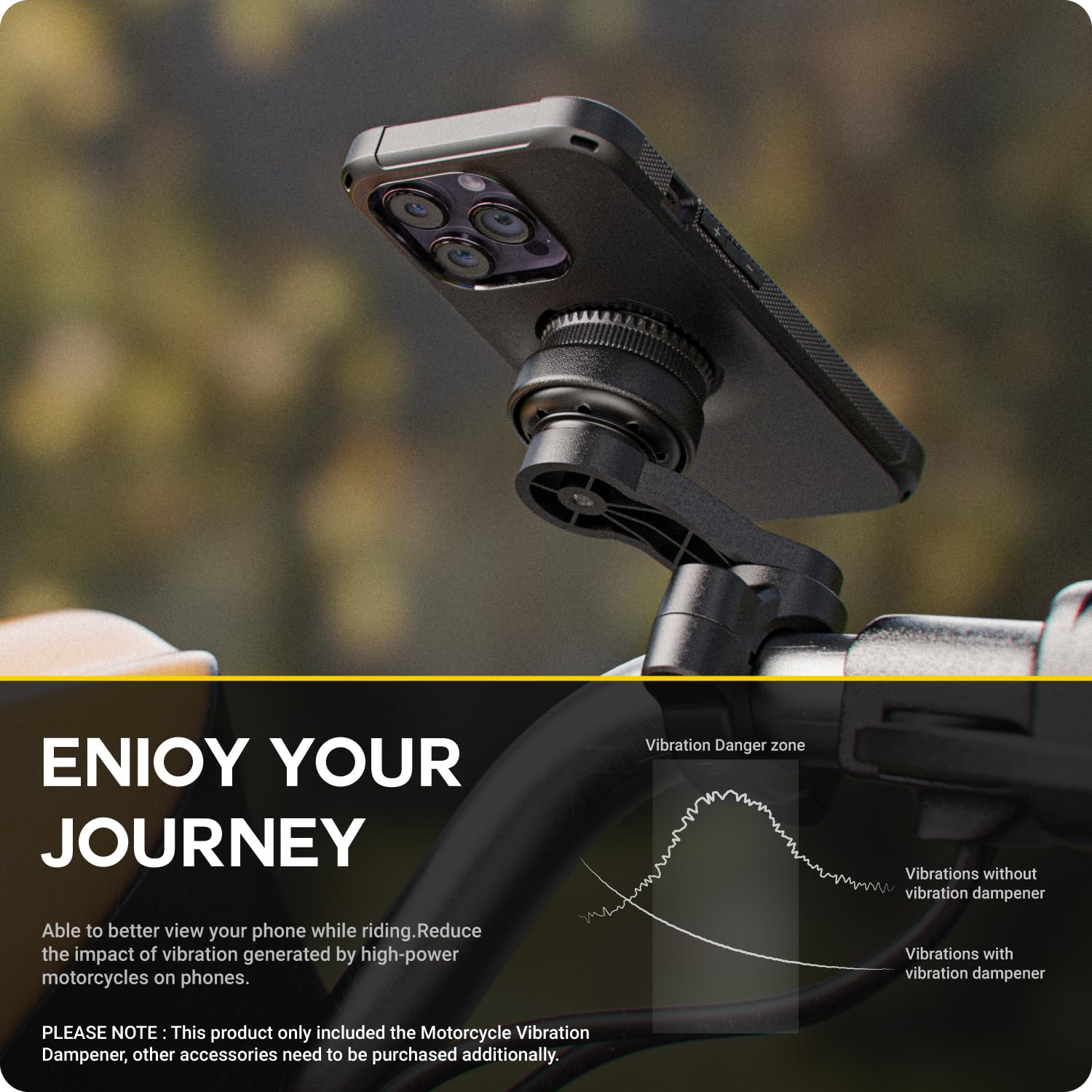 TUSITA Smorzatore di Vibrazioni per Moto Compatibile con QUAD LOCK Supporto