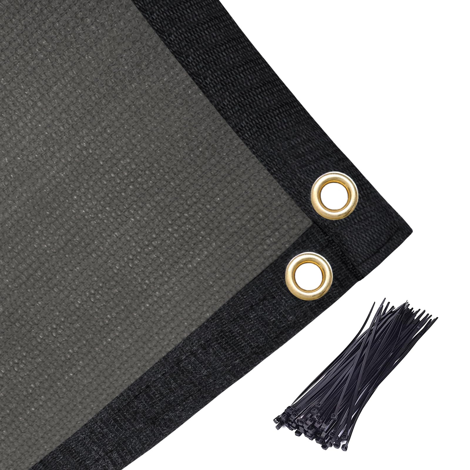 Amagenix 90% Pergola Shade Cover 6'X 14' Dark Grey Sun Shade Cloth with Grommets GN02 for Outdoor Garden Patio Porch, Commercial Grade 200 GSM - Cable Zip Ties Included (We Customized)