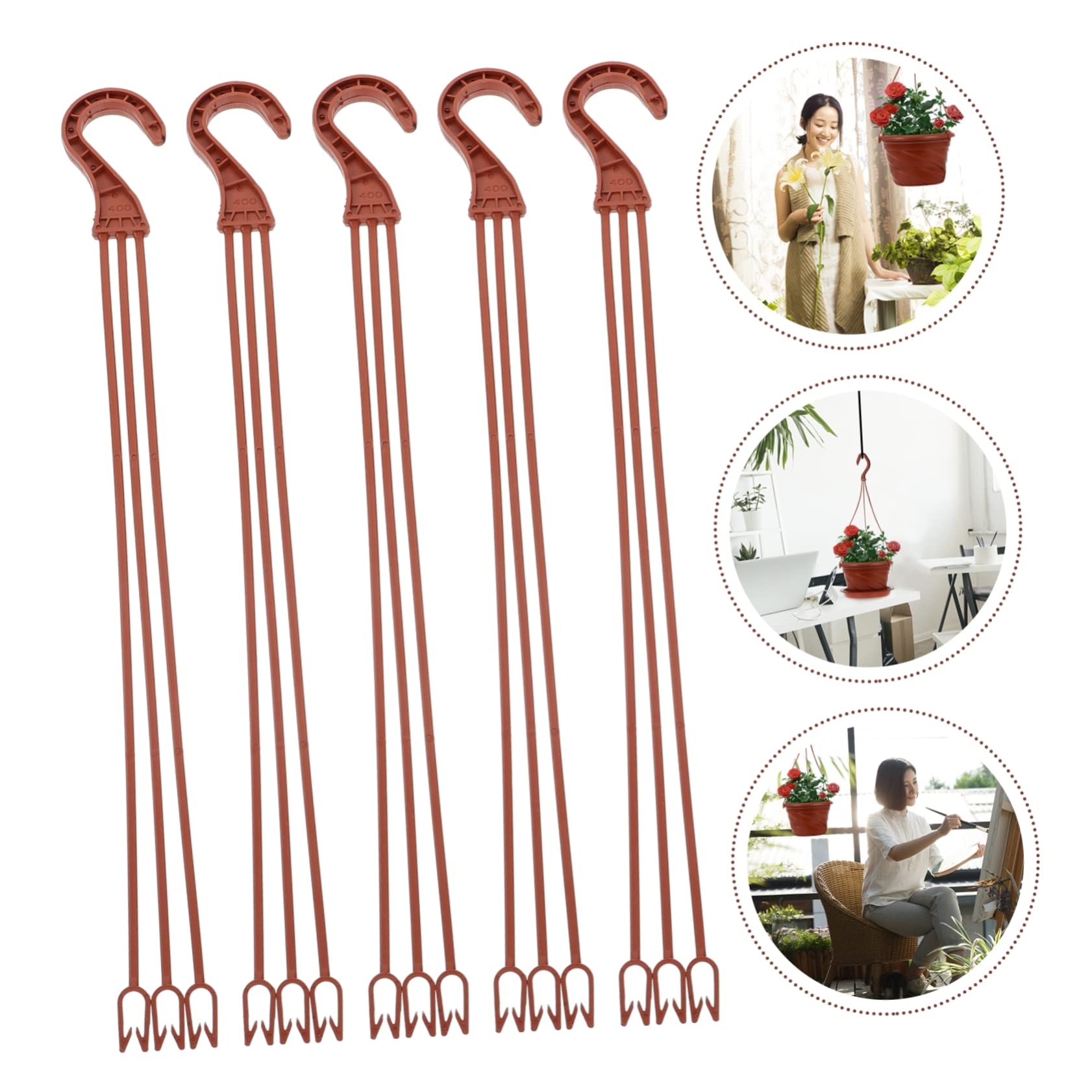 BESTonZON 50pièces Crochets De Suspension Plastique Pour Pots De Fleurs Supports Pour Plantes Crochets Muraux Pour Jardinières