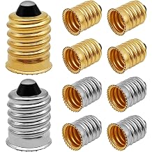 10 Pack E14 to E12 Adapter Converter, E14 to E12 Lamp Base Adapter, Light Converter Socket Bulb Adapter, European Base to US Standard Candelabra Light Socket Reducer, Gold and Silver