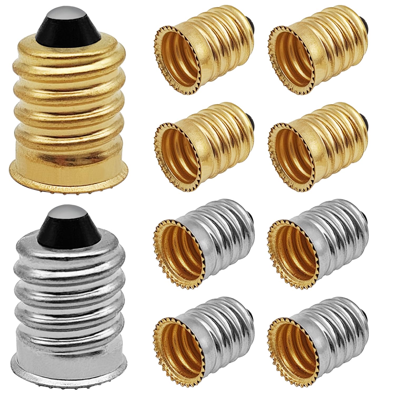 XYQMLY 10 Pack E14 to E12 Adapter Converter, E14 to E12 Lamp Base Adapter, Light Converter Socket Bulb Adapter