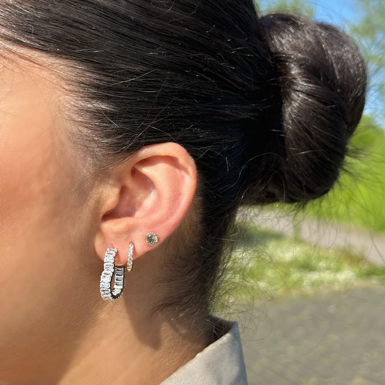 Herz Ohrringe Gold Damen Schmuck Luxuriöse Creolen, 18K Gelbgold Vergoldet, Edelstahl, Ohrstecker Zirkonia Herzform, Wasserfest, Frauen Geschenk Heart Deluxe