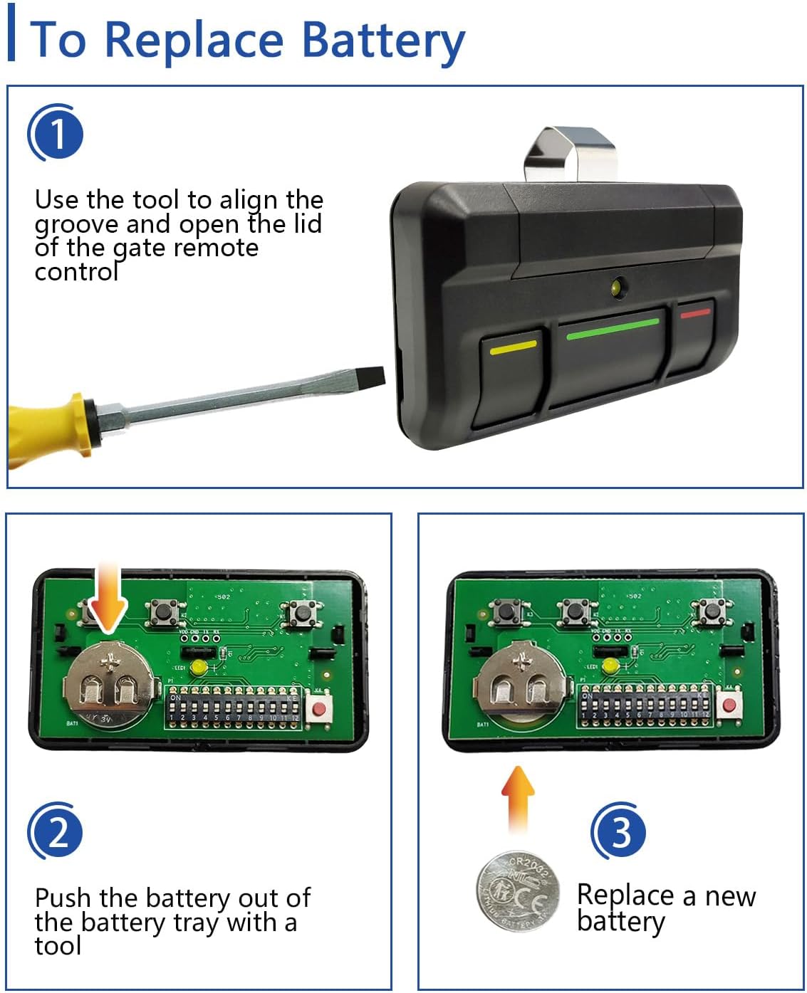 813LMX 811LMX 811LM 813LM 12-Code DIP Switch Garage Door Opener Remote for liftmaster 850LM, 860LM, STAR1000, Gate Clicker Gate Remote Control for Commercial Door Operator (Black, 813lmx 3PC)