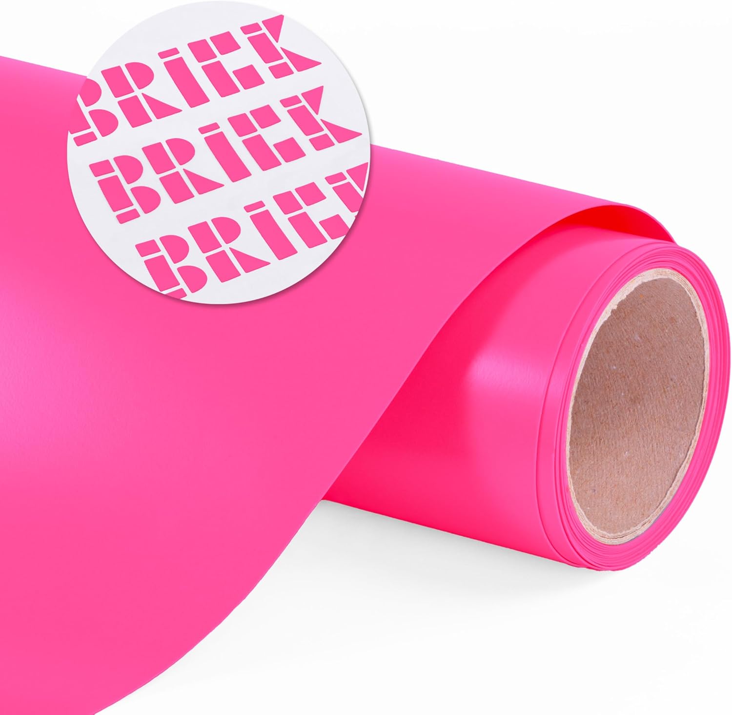 Siser Brick 600 Heat Transfer Vinyl, 19.6" x 3FT Roll (Fluorescent Pink) - Compatible with Siser Romeo/Juliet & Other Professional or Craft Cutters - 3D HTV - CPSIA Certified