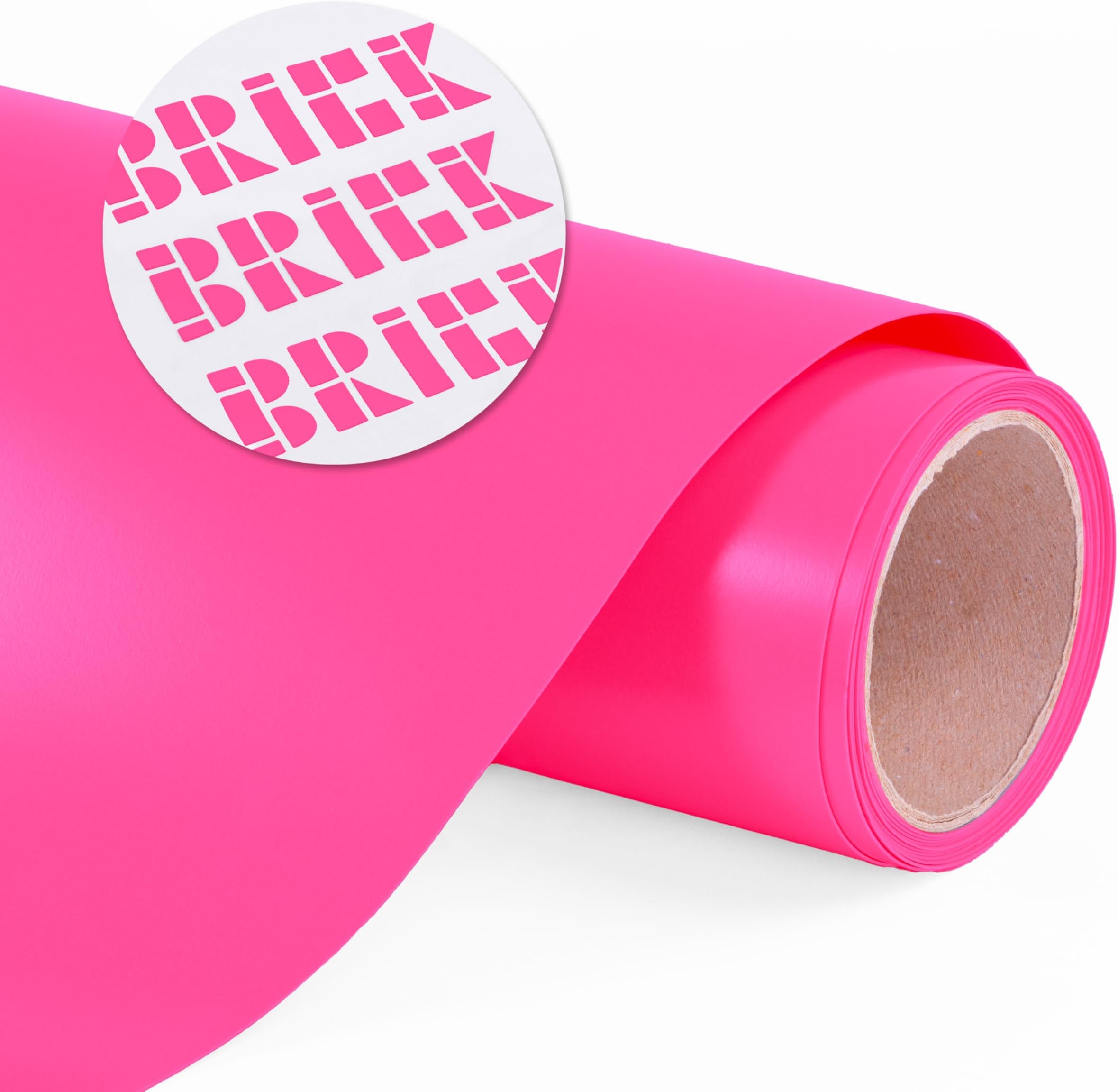 SiserBrick 600 Heat Transfer Vinyl, 19.6" x 3FT Roll (Fluorescent Pink) - Compatible with Siser Romeo/Juliet & Other Professional or Craft Cutters - 3D HTV - CPSIA Certified