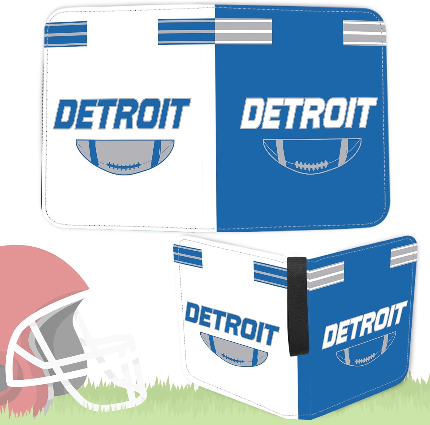 Football Card Binder with Sleeves 900 Pocket, Detroit Football Card Holder for Trading Cards Sports Card 3 Ring Binder Folder Collector Album Storage Book Case Kids Boys Girls Gift