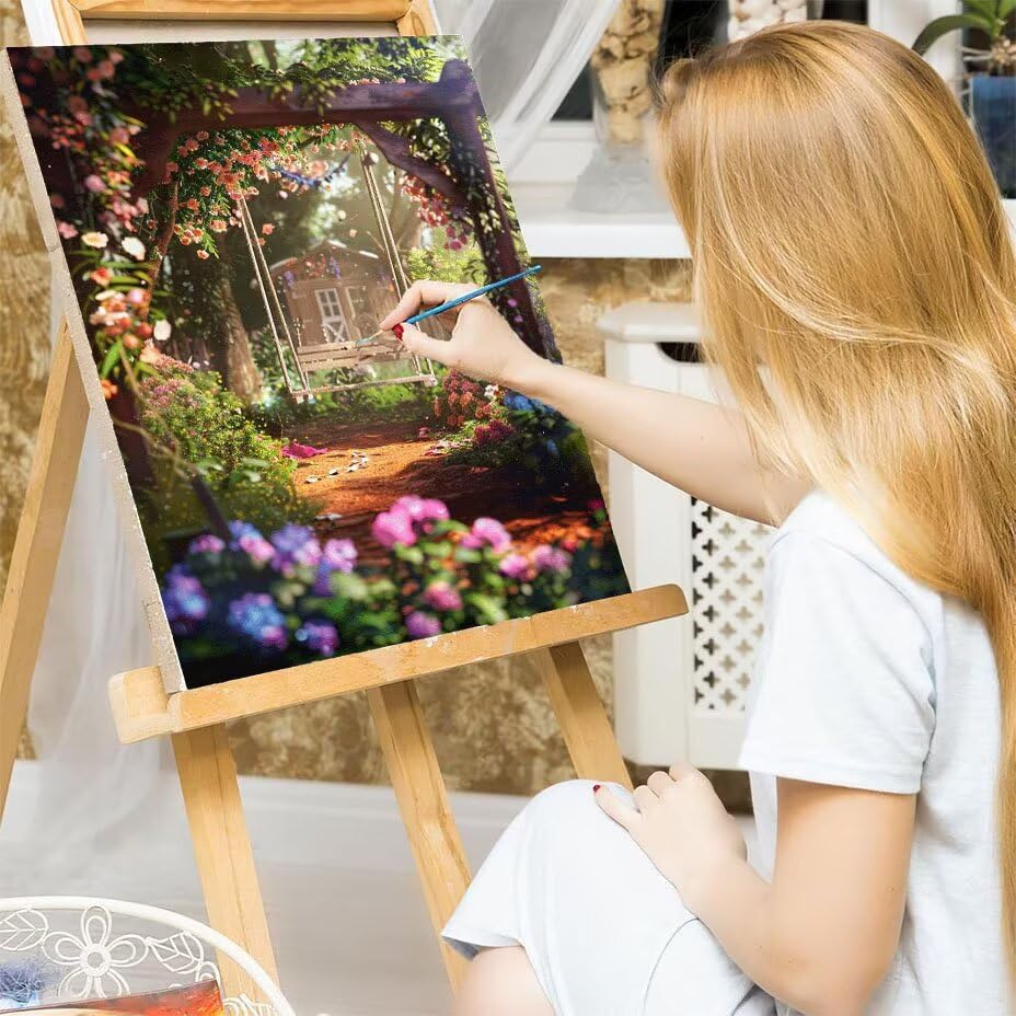 Pintar por numeros adultos flor manualidades decoracion hogar relajacion lienzo 7