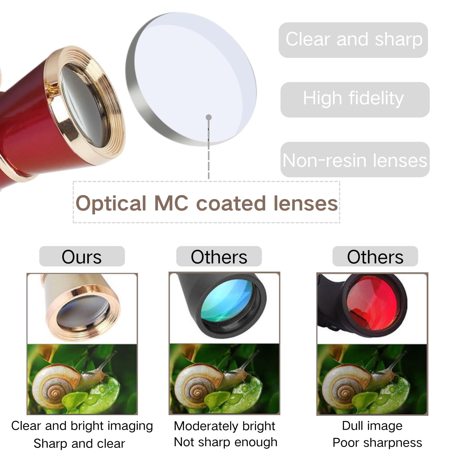 Opera Theater Horse Racing Glasses Binocular Telescope with Handle 3X25 Red