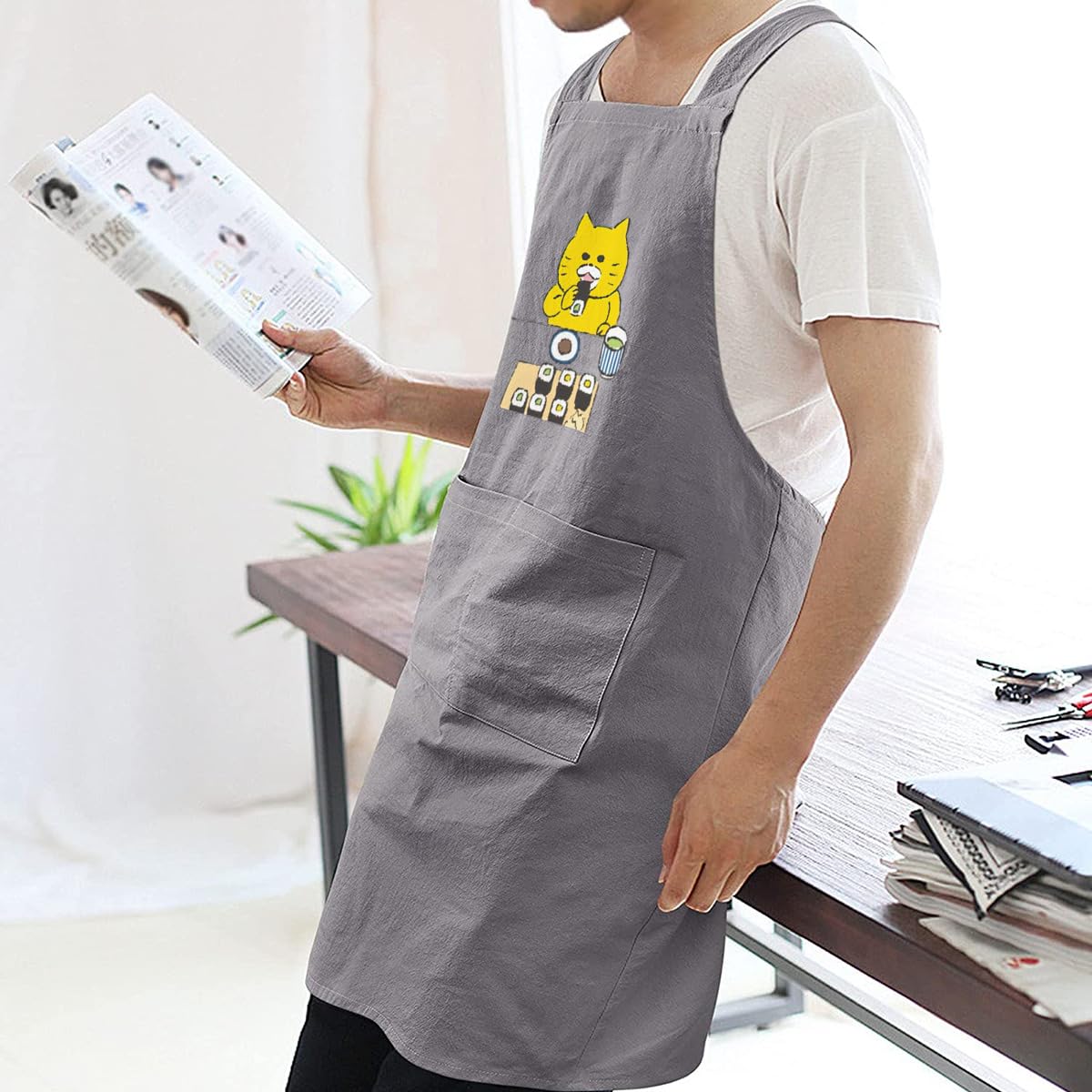 Amazon｜ノラネコぐんだん エプロン カフェエプロン レディース メンズ