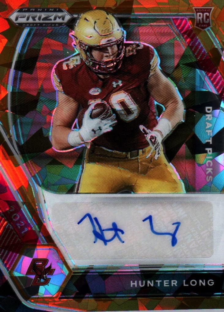 Hunter Long Panini Orange Lazer Prizm Autographed Rookie Card Collectible Football Card - 2021 Panini Orange Lazer Prizm Draft Picks Rookie Football Card #DPA-HUL (Boston College) Free Shipping