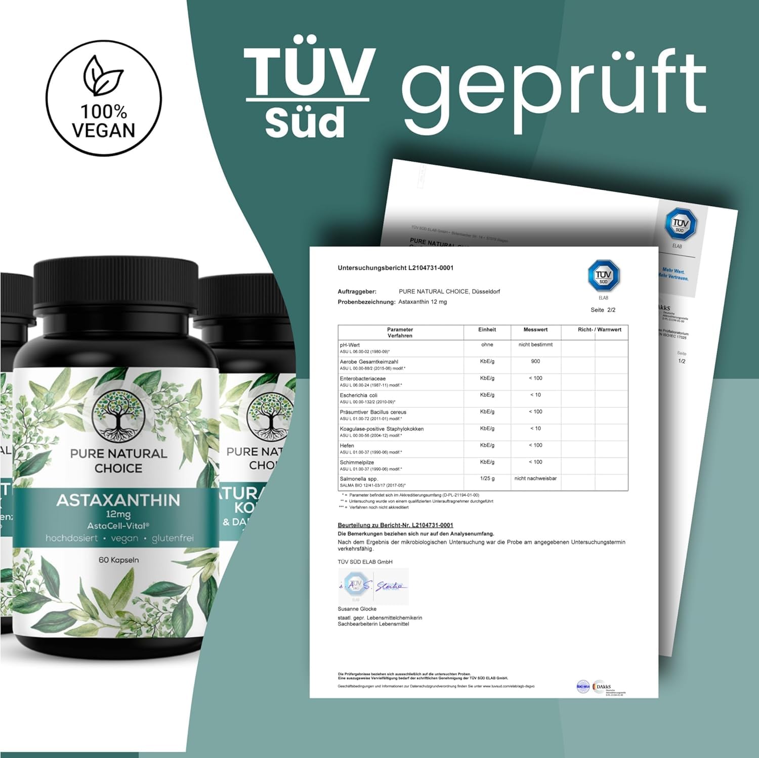 Astaxanthin 12 mg – vegane Depot-Kapseln - TÜV-geprüft - 4 Monatsvorrat - aus Mikroalge (Haematococcus pluvialis) – hochdosiert - Made in Germany