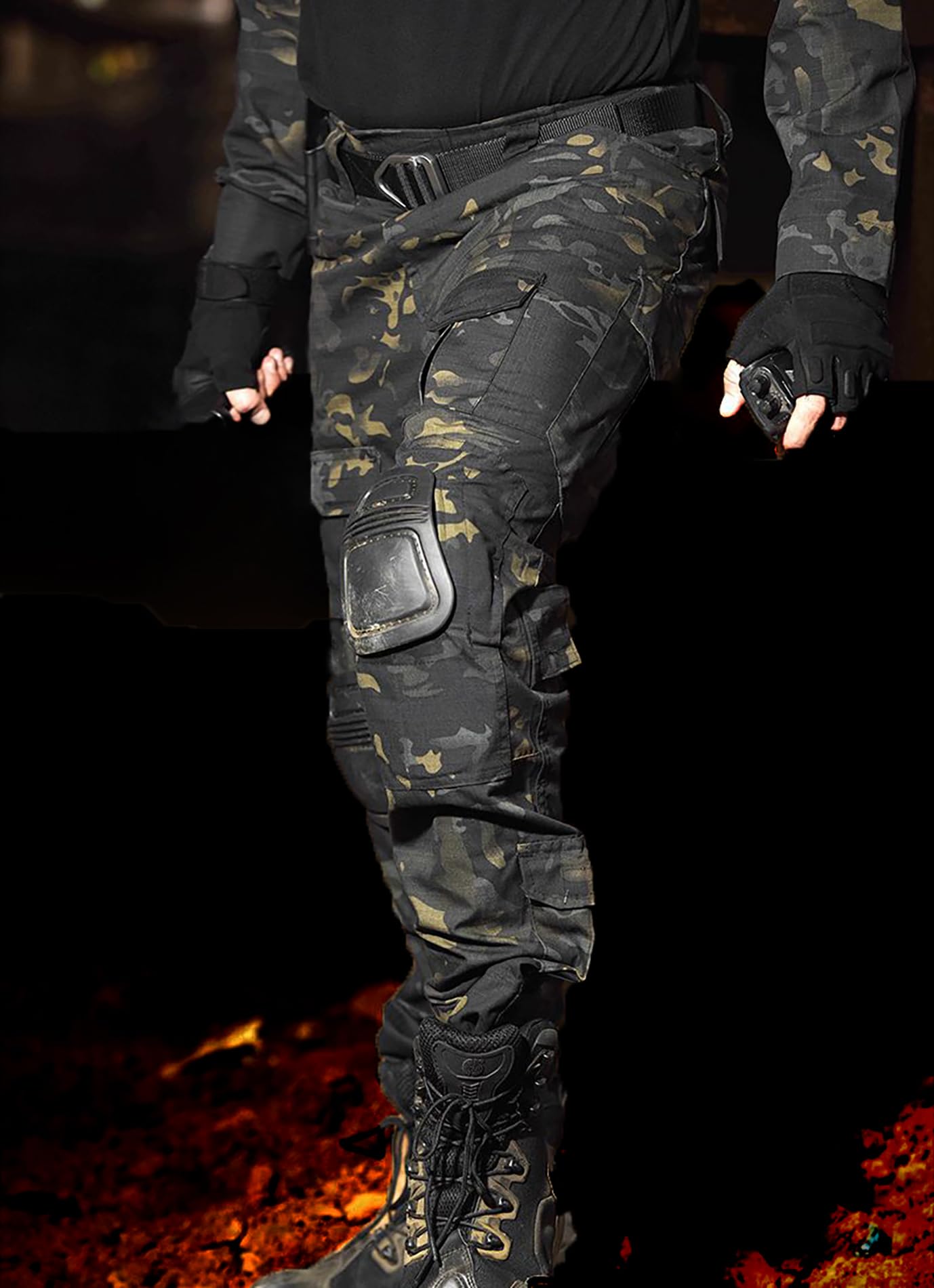 Pantalones Tácticos Airsoft Multibolsillo Duty Paints Paintball Caza Pesca con Rodilleras