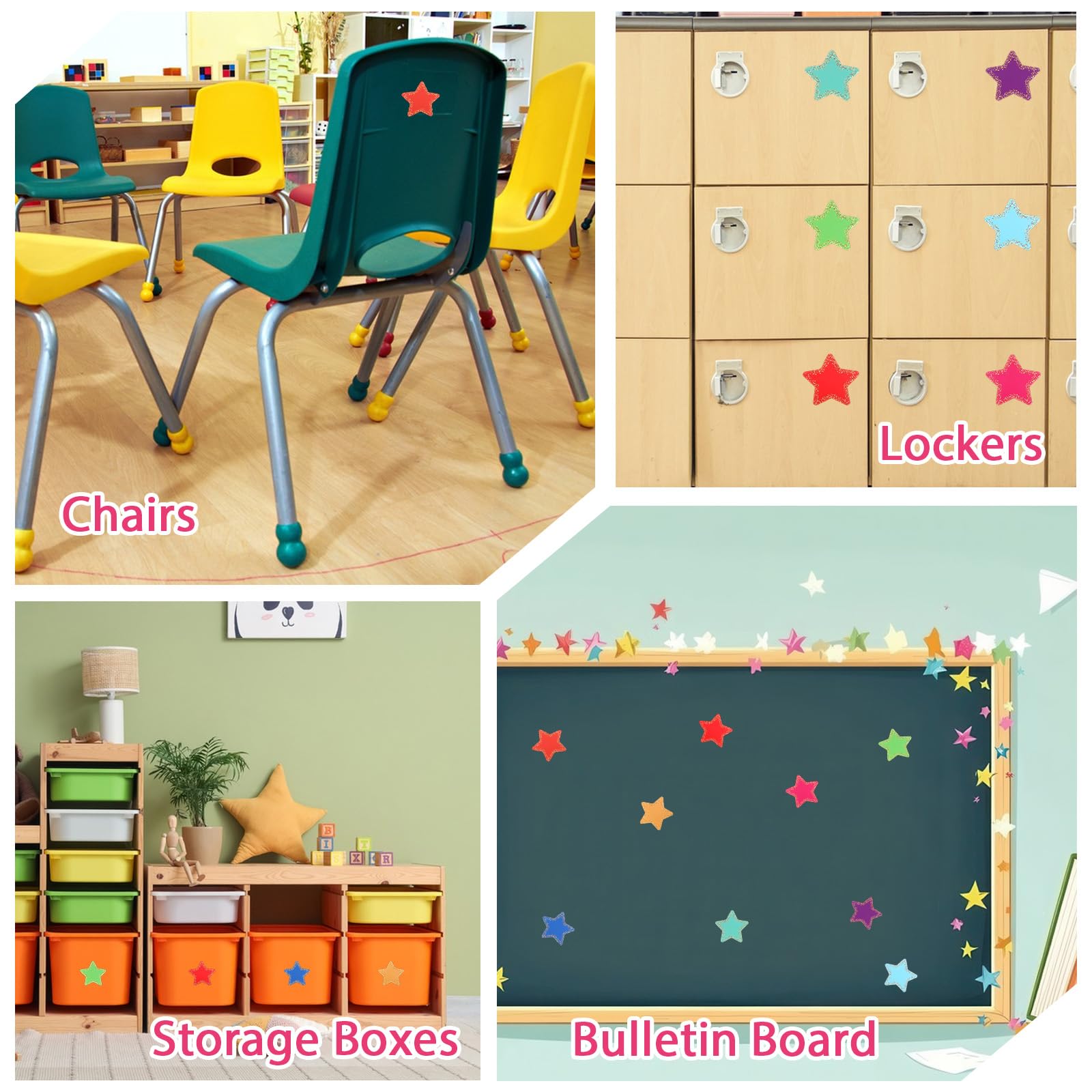 Sagome a Stella per Decorazioni Bacheche 8,9 cm Stelle di Carta Colorate per Insegnanti Aule Artigianato Fai da Te