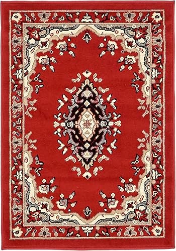 Vista 706 de Unique Loom Reza Collection- Alfombra, Polipropileno, Marrón Marrón/ marfil