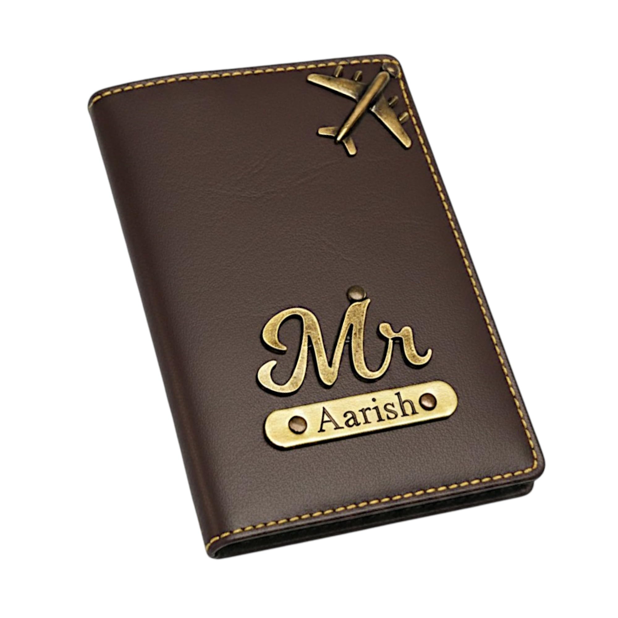 the unique gift studio Personalised Name & Charm Leather Passport Cover Holder for Men & Women Black - Customised Passport Holder for Gift-picture-26
