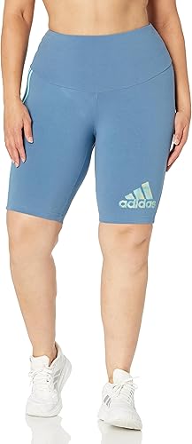 adidas Women's Badge of Sport 2-Tone 3-Stripes Graphic Bike Shorts